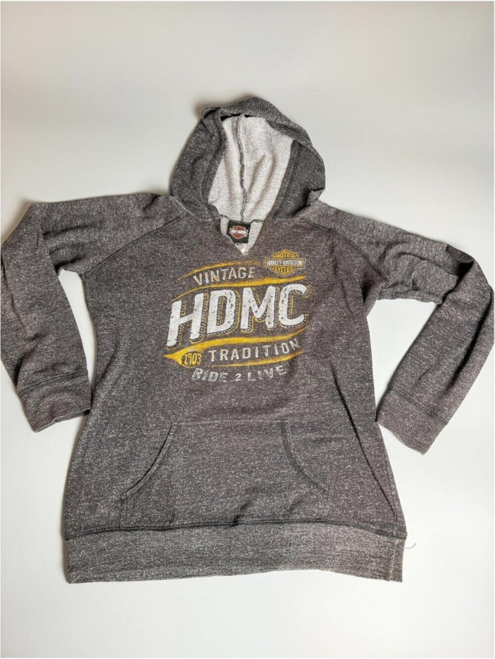 Harley Davidson Hoodie Vintage Style, H-D Motorcycles Pullover, Graphic Hoodie L